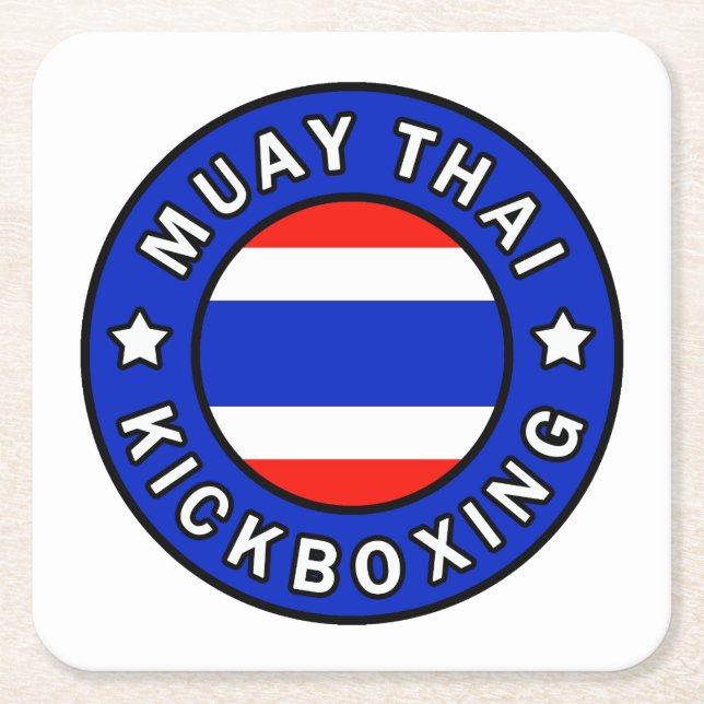 Muay Thai Square Paper Coaster (Front)