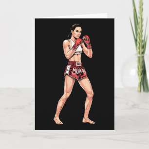 Muay Thai Stance Comt Sports A Kickboxing Fan _1 Card