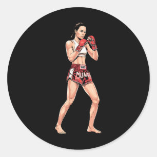 Muay Thai Stance Comt Sports For A Kickboxing Fan  Classic Round Sticker
