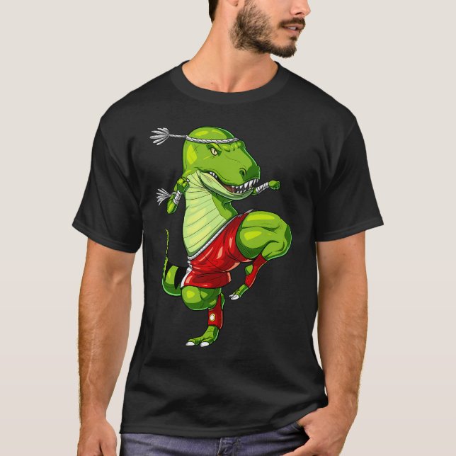 Muay Thai T-Rex Dinosaur T-Shirt (Front)