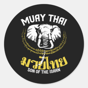 Muay Thai Thai Boxing Elephant Gift Martial Arts  Classic Round Sticker