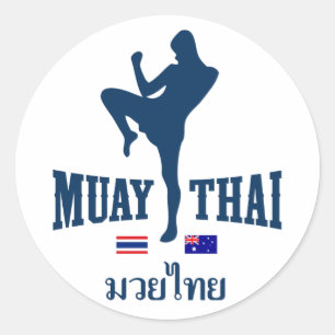 Muay Thai Thailand Australia Classic Round Sticker
