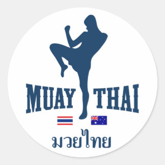 Muay Thai Thailand Australia Classic Round Sticker