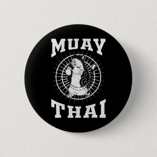 Muay Thai Thailand Fist Ring Knee Fighter Techniqu 6 Cm Round Badge