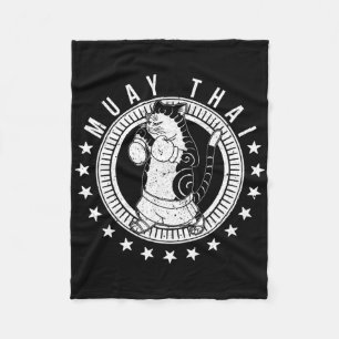 Muay Thai Thailand Fist Ring Knee Fighter Techniqu Fleece Blanket