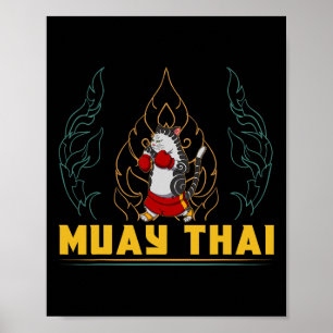 Muay Thai Thailand Fist Ring Knee Fighter Techniqu Poster