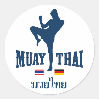 Muay Thai Thailand Germany Classic Round Sticker