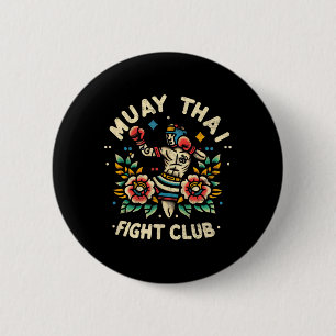 Muay Thai Thailand Kickboxing Mma Fighter Traditio 6 Cm Round Badge