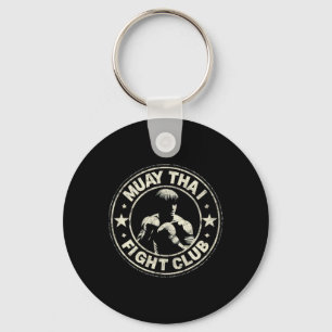 Muay Thai Thailand Kickboxing Mma Fighter Vintage Key Ring