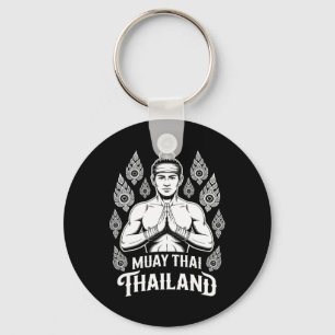 Muay Thai Thailand Vintage Tiger Fighter Training Key Ring