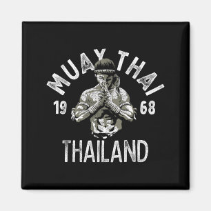 Muay Thai Thailand Vintage Tiger Fighter Training Magnet