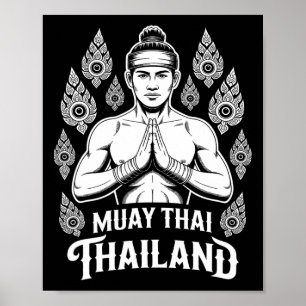 Muay Thai Thailand Vintage Tiger Fighter Training Poster