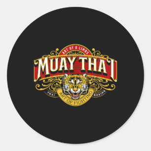 Muay Thai The Art of 8 Limbs Thai Boxing MMA Men Classic Round Sticker