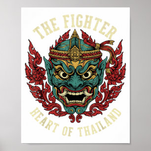 Muay Thai The Fighter Heart Thailand Demon MMA Poster