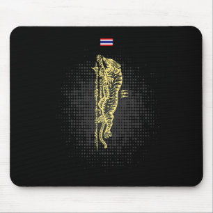 Muay Thai Tiger - Buddha Tattoo Kickboxing Cultura Mouse Pad