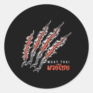 Muay Thai Tiger Claw Mma Street Fight Kickboxing C Classic Round Sticker