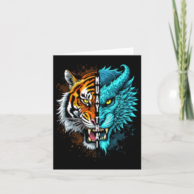 Muay Thai Tiger Dragon Fusion Art  Card (Front)