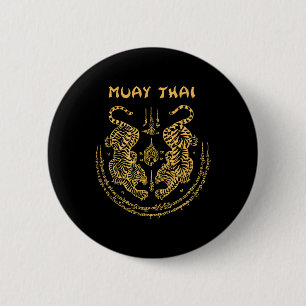 Muay Thai Tiger Sak Yant Spiritual Kickboxing Thai 6 Cm Round Badge