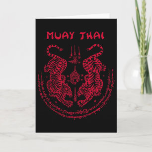 Muay Thai Tiger Sak Yant Spiritual Kickboxing Thai Card
