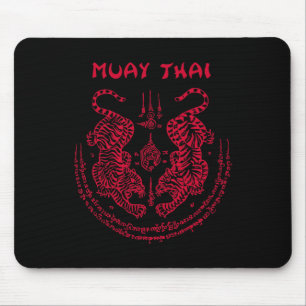 Muay Thai Tiger Sak Yant Spiritual Kickboxing Thai Mouse Pad