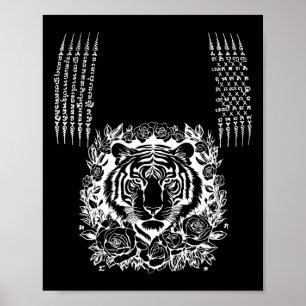 Muay Thai Tiger Tattoo Kickboxing Asian Cultural S Poster