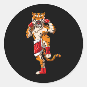 Muay Thai Tiger - Thai Boxing And Kickboxing Classic Round Sticker