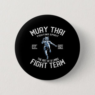 Muay Thai Tiger - Thai Boxing And Kickboxing Gift 6 Cm Round Badge