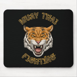 Muay Thai Tiger - Thai Boxing And Kickboxing Gift Mouse Pad