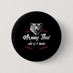 Muay Thai Tiger - Tiger Thai Boxing And Kickboxing 6 Cm Round Badge