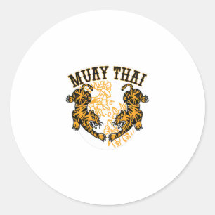 Muay Thai Tigers Classic Round Sticker