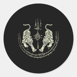 Muay Thai Tigers Martial Art Fighter Kickboxing Th Classic Round Sticker