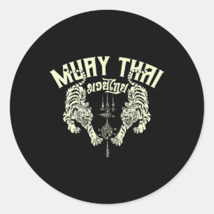 Muay Thai Tigers Mixed Martial Arts Kickboxing Tha Classic Round Sticker
