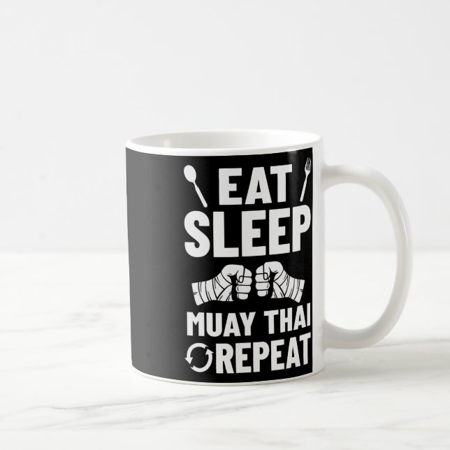 Muay Thai Training Fighter Kickboxing Beginner Box Coffee Mug (Right)