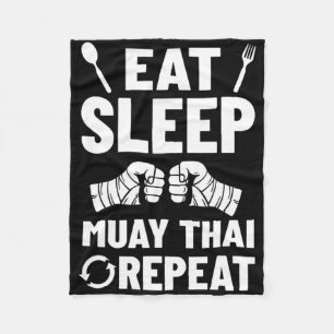 Muay Thai Training Fighter Kickboxing Beginner Box Fleece Blanket