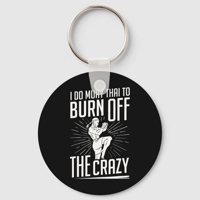 Muay Thai Training Fighter Kickboxing Beginner Box Key Ring (Front)