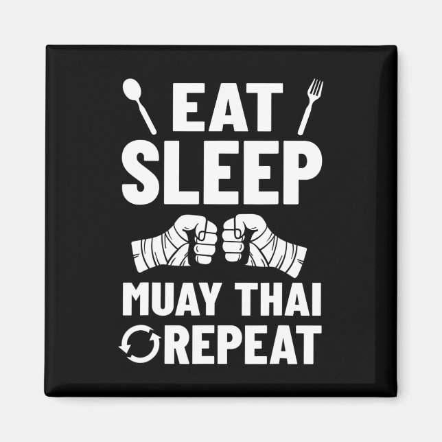 Muay Thai Training Fighter Kickboxing Beginner Box Magnet (Front)
