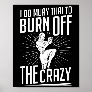 Muay Thai Training Fighter Kickboxing Beginner Box Poster