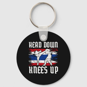 Muay Thai Training Martial Art Sports Head Down Kn Key Ring