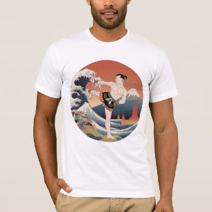 Muay Thai Ukiyo-e Fighter T-Shirt   Japanese art 