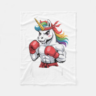 Muay Thai Unicorn Ninja Thaiboxing Boxing Fleece Blanket