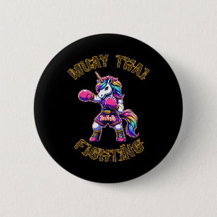 Muay Thai Unicorn - Unicorn Kickboxing Thai Boxing 6 Cm Round Badge