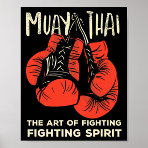 Muay Thai Vintage Retro Art Of Fighting Kickboxing Poster