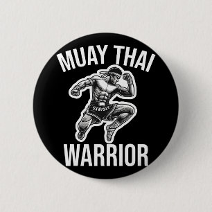 Muay Thai Warrior Boxing Fighting Martial Arts Com 6 Cm Round Badge