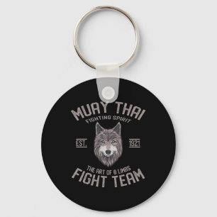 Muay Thai Wolf Thai Boxing Kickboxing Key Ring