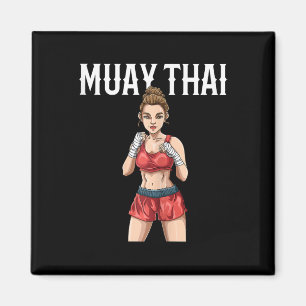 Muay Thai Woman - Thai Boxing And Kickboxing Magnet