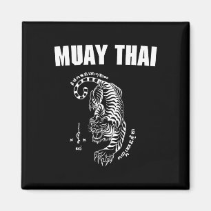 Muay Thailand Sak Yant Art Tattoo Tiger Kickboxing Magnet