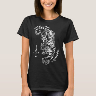 Muay Thailand Sak Yant Art Tattoo Tiger Kickboxing T-Shirt