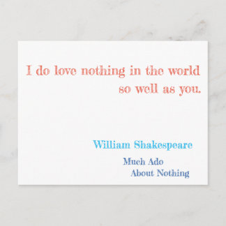 Much Ado About Nothing Postcard