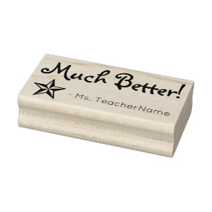 "Much Better!" + Custom Instructor Name Rubber Stamp