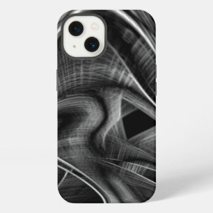 Much crooked with grey grooves in black background iPhone 13 case